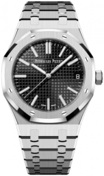 Audemars Piguet Royal Oak 41-15510ST.OO.1320ST.07 (Stainless Steel Bracelet, Grande Tapisserie Black Index Dial, Stainless Steel Smooth Bezel) (15510ST.OO.1320ST.07)