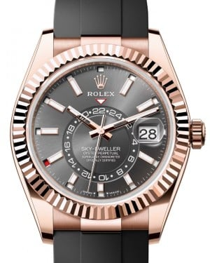 Rolex Sky-Dweller 42-336235 (Oysterflex Bracelet, Slate Index Dial, Fluted Ring Command Bezel)