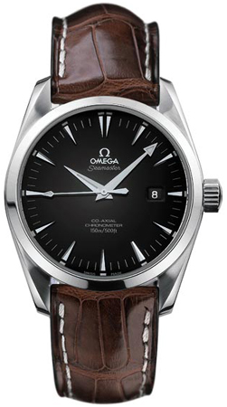 Omega Seamaster Aqua Terra 150M 36.2-2804.50.37 (Brown Alligator Leather Strap, Black Index Dial, Stainless Steel Bezel)