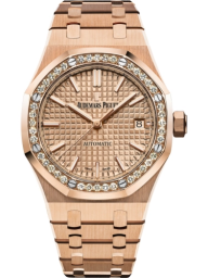 Audemars Piguet Royal Oak 37-15451OR.ZZ.1256OR.03 (Pink Gold Bracelet, Grande Tapisserie Pink Gold-toned Index Dial, Pink Gold Diamond-set Bezel) (15451OR.ZZ.1256OR.03)