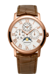 Audemars Piguet Jules Audemars 41-26391OR.00.D088CR.01 (Brown Alligator Leather Strap, White Sunburst Roman Dial, Pink Gold Smooth Bezel) (26391OR.00.D088CR.01)