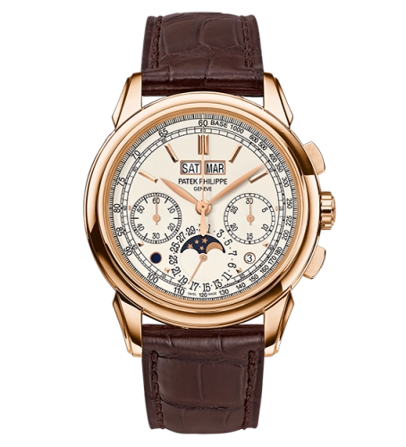 Patek Philippe Grand Complications 41-5270R (Chestnut-brown Alligator Leather Strap, Silvery Opaline Tachymeter/Index Dial, Smooth Bezel)