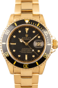 Rolex Submariner 40-16808 (Yellow Gold Oyster Bracelet, Black Diver Dial, Black Aluminum Bezel)