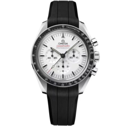 Omega Speedmaster Moonwatch 42-310.32.42.50.04.001 (Black Rubber Strap, White Index Dial, Black Tachymeter Bezel) (Omega 310.32.42.50.04.001)