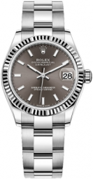 Rolex Datejust 31-278274 (Oystersteel Oyster Bracelet, Dark-grey Index Dial, Fluted Bezel) (m278274-0015)