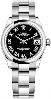 Rolex Datejust 31-278240 (Oystersteel Oyster Bracelet, Black Roman Dial, Domed Bezel)