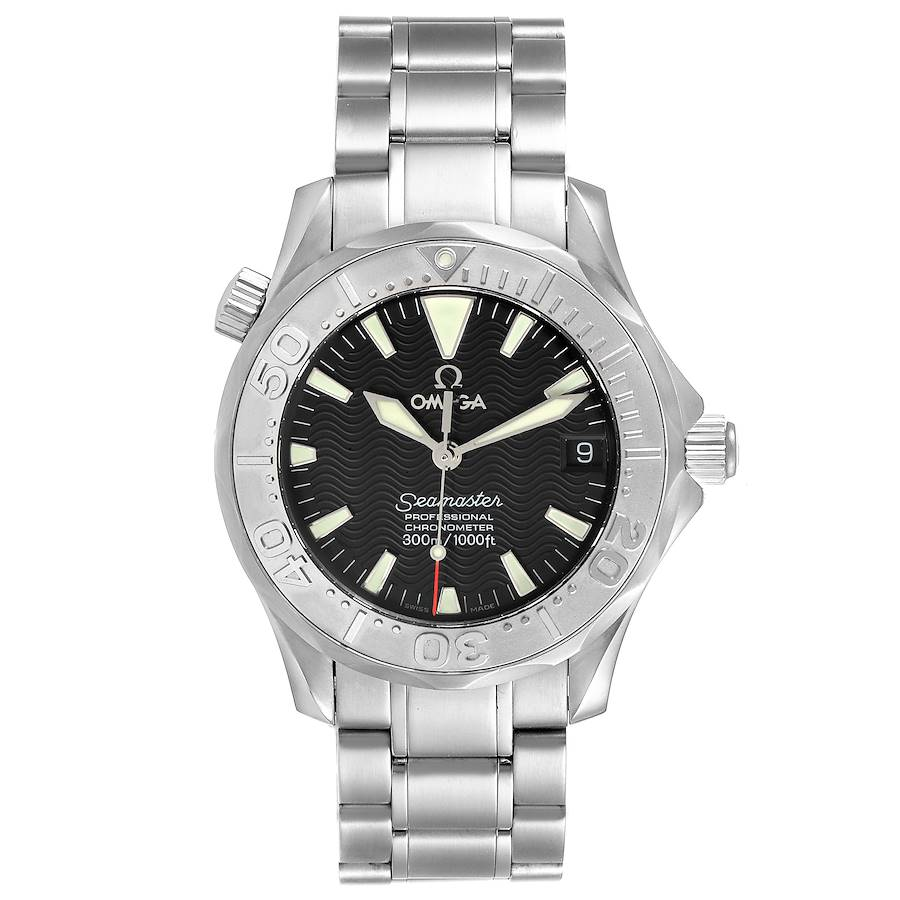 Omega Seamaster Diver 300M 36.25-2236.50.00 (Stainless Steel Bracelet, Wave-embossed Black Index Dial, Rotating White Gold Bezel)