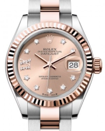 Rolex Lady-Datejust 28-279171 (Everose Rolesor Oyster Bracelet, Gold Diamond IX-set Rosé Dial, Fluted Bezel) (m279171-0028)