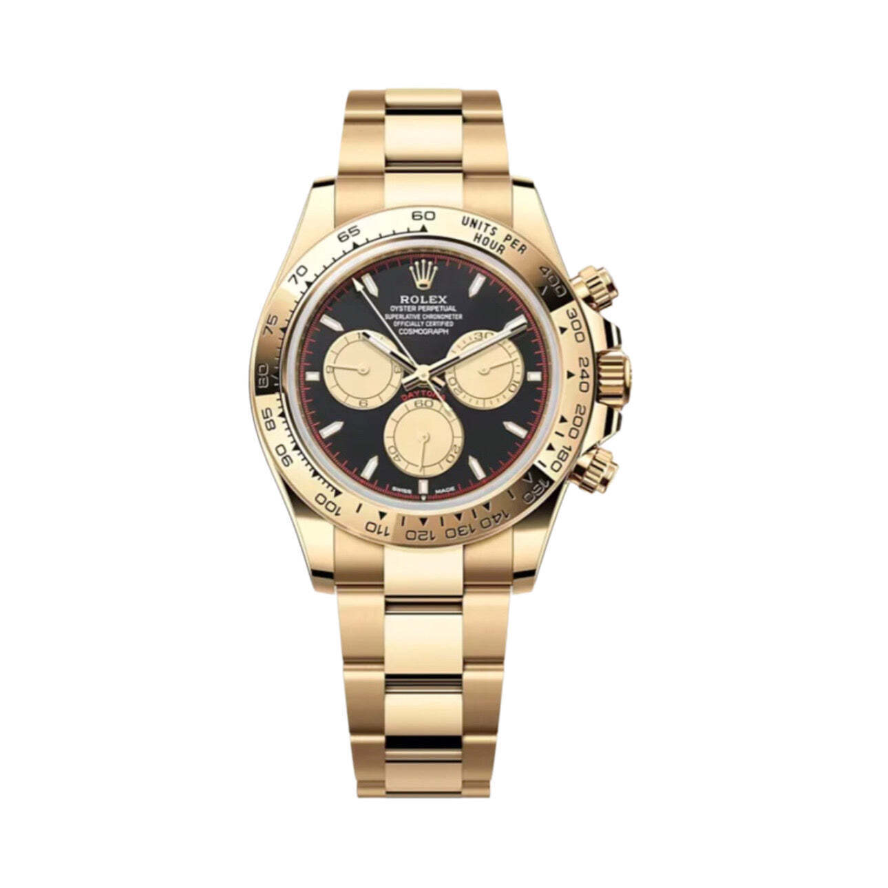 Rolex Daytona 126508 (Yellow Gold Oyster Bracelet, Black Dial, Gold Subdials)