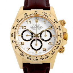 Rolex Daytona 16518 (Brown Leather Strap, White Dial, White/Black Subdials)