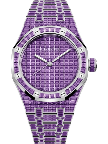 Audemars Piguet Royal Oak 37-15554BC.AY.1274BC.01 (Baguette-cut Amethyst-set White Gold Bracelet, Baguette-cut Amethyst-paved Dial, Baguette-cut Amethyst-set Bezel)