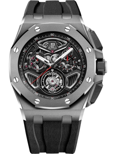 Audemars Piguet Royal Oak Offshore 43-26622TI.GG.D002CA.01 (Black Rubber Strap, Black Counters & Inner Bezel White Gold Dial, Titanium Smooth Bezel)