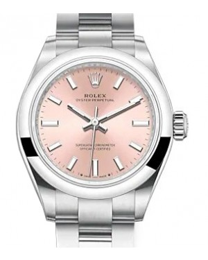 Rolex Oyster Perpetual 28-276200 (Oystersteel Oyster Bracelet, Pink Index Dial, Domed Bezel)