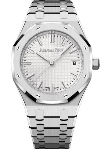 Audemars Piguet Royal Oak 34-77450ST.OO.1361ST.02 (Stainless Steel Bracelet, Grande Tapisserie Silver-toned Index Dial, Stainless Steel Smooth Bezel)