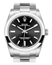 Rolex Oyster Perpetual 34-124200 (Oystersteel Oyster Bracelet, Bright-black Index Dial, Domed Bezel) (m124200-0002)