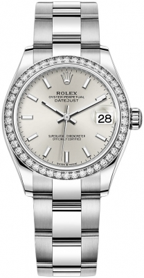 Rolex Datejust 31-278384RBR (Oystersteel Oyster Bracelet, Silver Index Dial, Diamond Bezel)