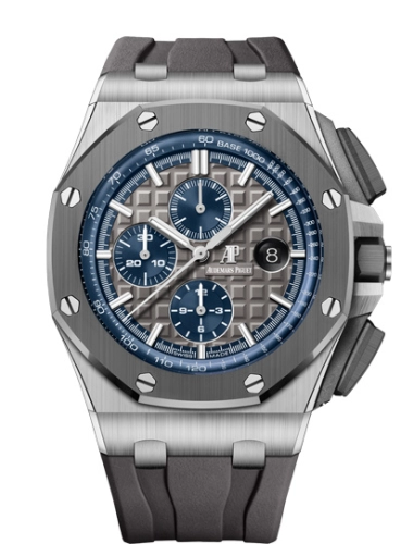 Audemars Piguet Royal Oak Offshore 44-26400IO.OO.A004CA.02.A (Grey Rubber Strap, Méga Tapisserie Grey Index Dial, Grey Ceramic Smooth Bezel)