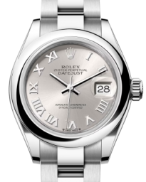 Rolex Lady-Datejust 28-279160 (Oystersteel Oyster Bracelet, Silver Roman Dial, Domed Bezel)