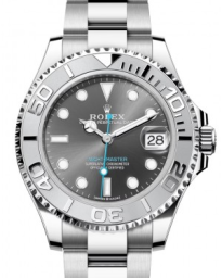 Rolex Yacht-Master 37-268622 (Oystersteel Oyster Bracelet, Slate Diver Dial, Platinum Graduated Bezel) (m268622-0002)