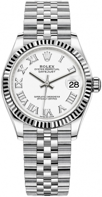 Rolex Datejust 31-278274 (Oystersteel Jubilee Bracelet, White Roman Dial, Fluted Bezel)