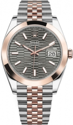 Rolex Datejust 41-126301 (Everose Rolesor Jubilee Bracelet, Slate Fluted Index Dial, Smooth Bezel) (m126301-0020)