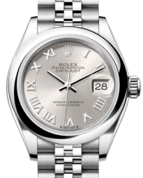 Rolex Lady-Datejust 28-279160 (Oystersteel Jubilee Bracelet, Silver Roman Dial, Domed Bezel) (m279160-0007)