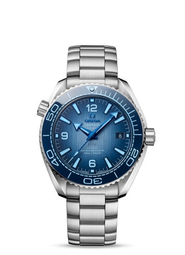 Omega Seamaster Planet Ocean 600M 39.5-215.30.40.20.03.002 (Stainless Steel Bracelet, Vertical-brushed Summer Blue Ceramic Index Dial, Rotating Blue Ceramic Bezel)