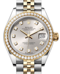 Rolex Lady-Datejust 28-279383RBR (Yellow Rolesor Jubilee Bracelet, Gold Diamond-set Silver Dial, Diamond Bezel) (m279383rbr-0007)