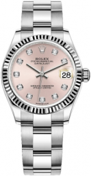 Rolex Datejust 31-278274 (Oystersteel Oyster Bracelet, Gold Diamond-set Pink Dial, Fluted Bezel) (m278274-0031)