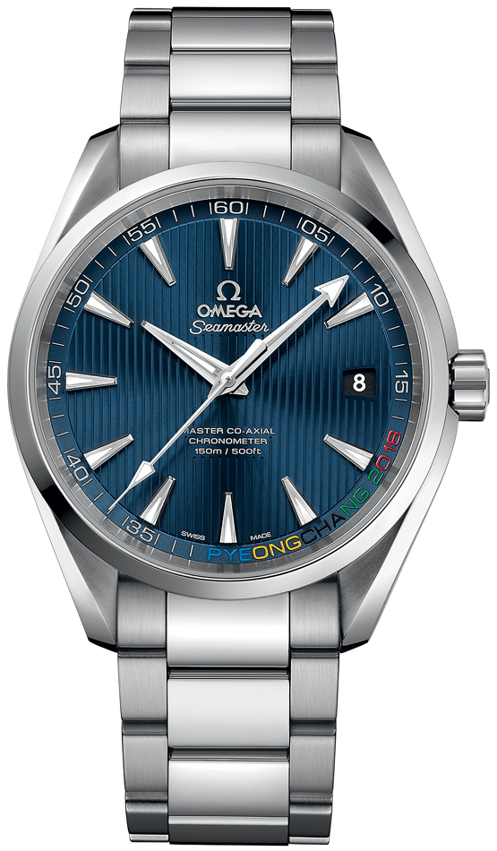 Omega Seamaster Aqua Terra 150M 41.5-522.10.42.21.03.001 (Stainless Steel Bracelet, Vertical-teak Blue Index Dial, Stainless Steel Bezel)