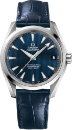 Omega Seamaster Aqua Terra 150M 38.5-231.13.39.21.03.001 (Blue Alligator Leather Strap, Vertical-teak Blue Index Dial, Stainless Steel Bezel) (Omega 231.13.39.21.03.001)