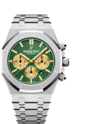 Audemars Piguet Royal Oak 41-26332PT.OO.1220PT.02 (Platinum Bracelet, Grande Tapisserie Green Index Dial, Platinum Smooth Bezel) (26332PT.OO.1220PT.02)