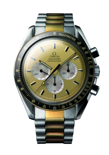 Omega Speedmaster Moonwatch 42-DD 145.0022 Champ (Yellow Gold & Stainless Steel Bracelet, Champagne Index Dial, Black Tachymeter Bezel)