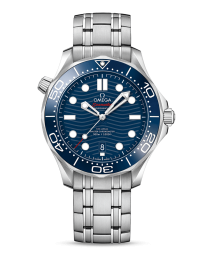 Omega Seamaster Diver 300M 41-2531.86.00 (Stainless Steel Bracelet, Wave-embossed Blue Dot Index Dial, Rotating Blue Ceramic Bezel) (Omega 2531.86.00)