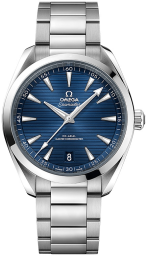 Omega Seamaster Aqua Terra 150M 41-220.10.41.21.03.004 (Stainless Steel Bracelet, Horizontal-teak Blue Index Dial, Stainless Steel Bezel) (Omega 220.10.41.21.03.004)