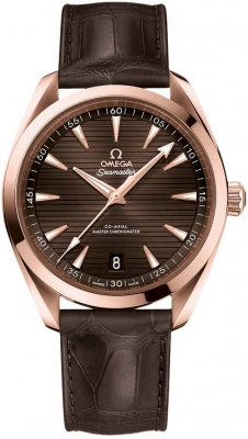 Omega Seamaster Aqua Terra 150M 41-220.53.41.21.13.001 (Brown Alligator Leather Strap, Sun-brushed Brown Index Dial, Sedna Gold Bezel)