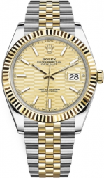 Rolex Datejust 41-126333 (Yellow Rolesor Jubilee Bracelet, Golden Fluted Index Dial, Fluted Bezel) (m126333-0022)