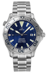 Omega Seamaster Diver 300M 41-2232.80.00 (Titanium Bracelet, Wave-embossed Blue Index Dial, Rotating Titanium Bezel) (Omega 2232.80.00)