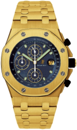 Audemars Piguet Royal Oak Offshore 42-25721BA.O.1000BA.02 (Yellow Gold Bracelet, Grande Tapisserie Blue Index Dial, Yellow Gold Smooth Bezel) (25721BA.O.1000BA.02)