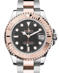 Rolex Yacht-Master 37-268621 (Everose Rolesor Oyster Bracelet, Intense-black Diver Dial, Everose Gold Graduated Bezel) (m268621-0004)