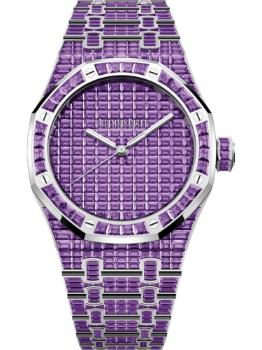 Audemars Piguet Royal Oak 41-15514BC.AY.1284BC.02 (Baguette-cut Amethyst-set White Gold Bracelet, Baguette-cut Amethyst-paved Dial, Baguette-cut Amethyst-set Bezel)