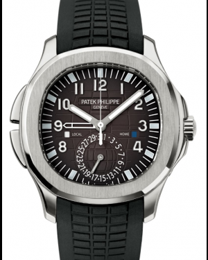 Patek Philippe Aquanaut 40.8-5164A-001 (Tropical Black Polymer Strap, Black-embossed Arabic Dial, Stainless Steel Smooth Bezel)