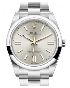 Rolex Oyster Perpetual 41-124300 (Oystersteel Oyster Bracelet, Silver Index Dial, Domed Bezel)