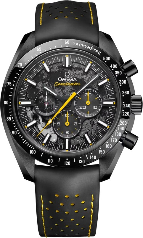 Omega Speedmaster Moonwatch 44.25-310.92.44.50.01.001 (Perforated Black Rubber Strap, Openworked Black Anodised Aluminum Index Dial, Black Tachymeter Bezel)