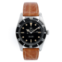 Rolex Submariner 37-6536-1 (Brown Leather Strap, Black Diver Dial, Black Aluminum Bezel)