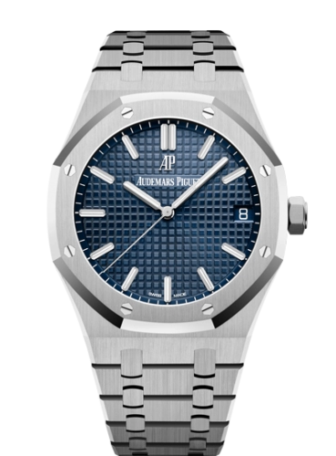 Audemars Piguet Royal Oak 41-15500ST.OO.1220ST.01 (Stainless Steel Bracelet, Grande Tapisserie Blue Index Dial, Stainless Steel Smooth Bezel)