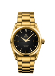 Omega Seamaster Aqua Terra 150M 36.2-2104.50.00 (Yellow Gold Bracelet, Black Index Dial, Yellow Gold Bezel) (Omega 2104.50.00)