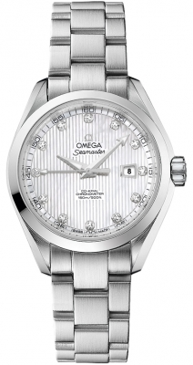 Omega Seamaster Aqua Terra 150M 34-231.10.34.20.55.001 (Stainless Steel Bracelet, Vertical-teak White MOP Diamond Index Dial, Stainless Steel Bezel)