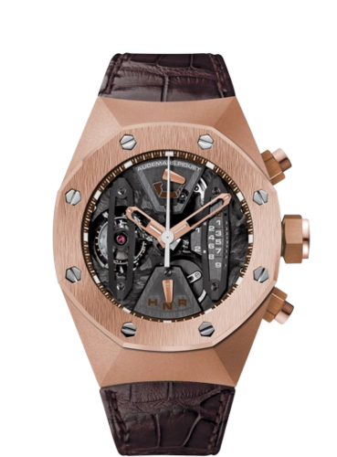 Audemars Piguet Royal Oak Concept 44-26223OR.OO.D099CR.01 (Brown Alligator Leather Strap, Grey Openworked Dial, Pink Gold Smooth Bezel)