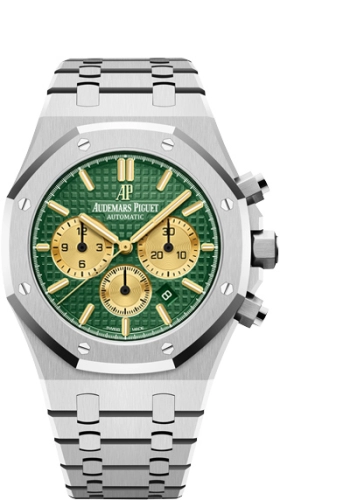 Audemars Piguet Royal Oak 41-26332PT.OO.1220PT.02 (Platinum Bracelet, Grande Tapisserie Green Index Dial, Platinum Smooth Bezel)